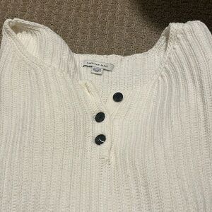 White Henley sweater